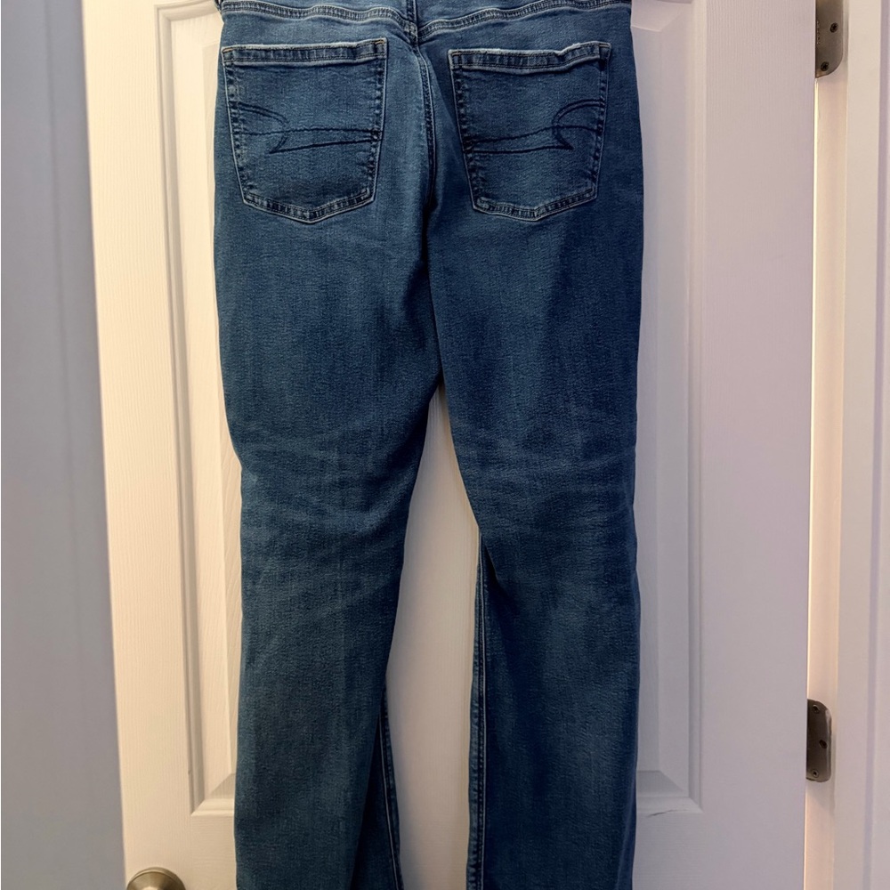 American Eagle Outfitters Blue Distressed Flare Jeans size 10 - Picture 2 of 4